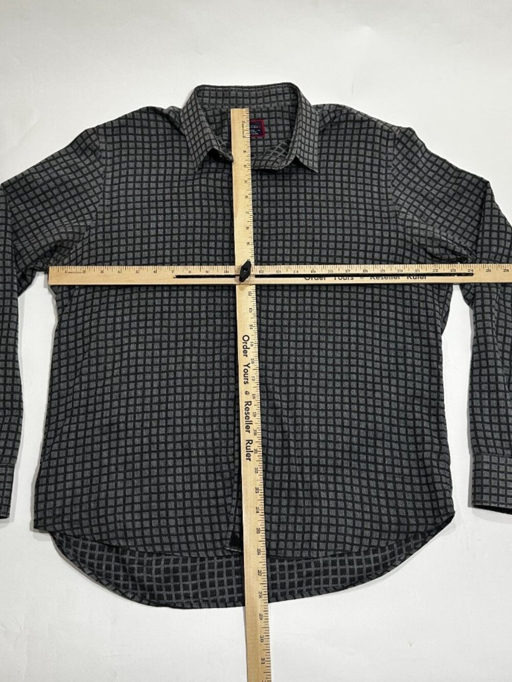 UNTUCKit Mens Large Gray Check Button Up Shirt Long Sleeve 100% Cotton Casual - Picture 7 of 16